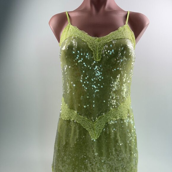 Victoria's Secret Sequin Spaghetti Straps Shimmer Mini Slip Dress - Picture 3 of 11